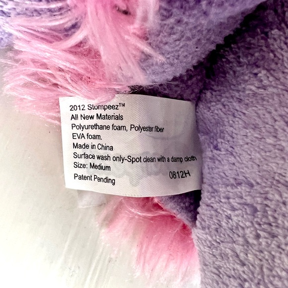 Stompeez Kids Unicorn Slippers Purple & Pink Size Medium Plush Slipper Shoes - Picture 14 of 16